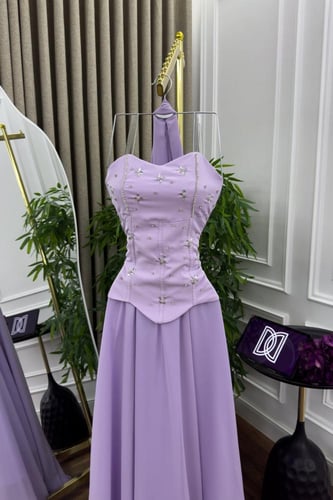 فستان سهره توب قطعتين لونين