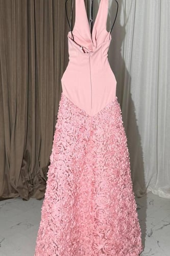 فستان سهره قطعتين موردة لونين