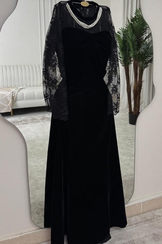 فستان سهرة أنيق شتوي لون اسود