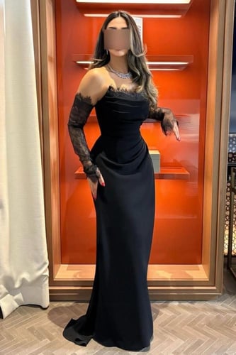 فستان سهرة أوف شولدر لون اسود