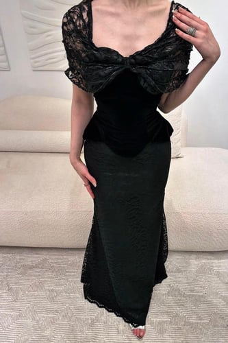 فستان سهرة أوف شولدر لون اسود