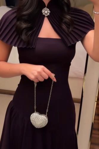 فستان سهر اوف شولدر لون ليلكي