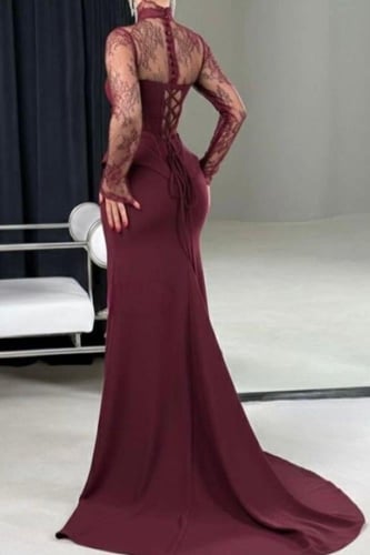 فستان سهرة أنيق بلونين عودي و اسود