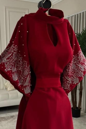 فستان ناعم اوف شولدر لون عودي