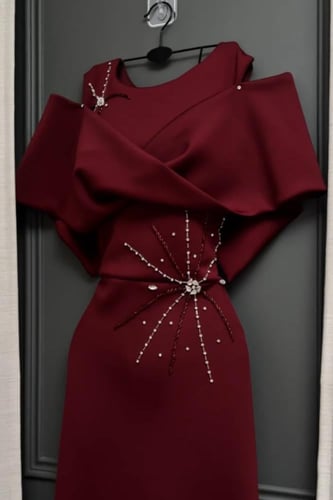 فستان ناعم أوف شولدر بعدة الوان