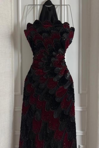 فستان سهرة آوف شولدر بالون عودي