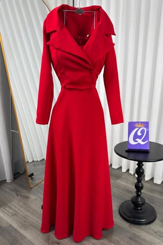 طقم ناعم لون احمر