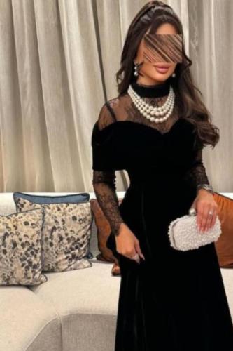 فستان سهرة أنيق شتوي لون اسود