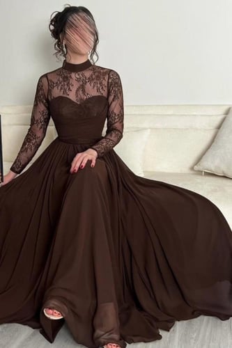 فستان أوف شولدر لون بني