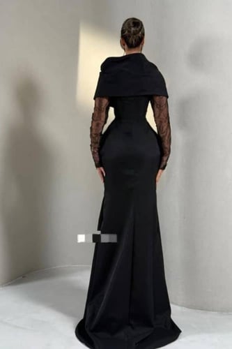 فستان سهرة أوف شولدر لون اسود