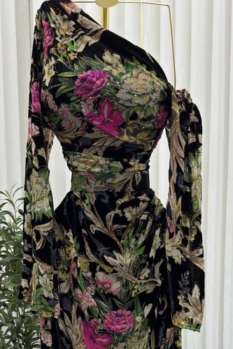 فستان أوف شولدر لونين مشجر