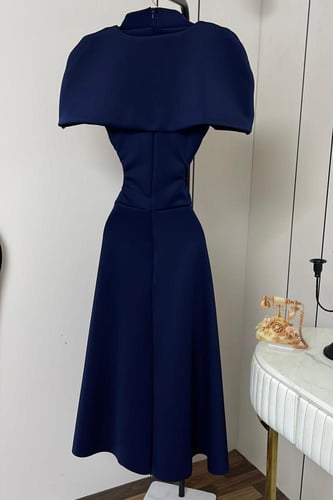 فستان سهر اوف شولدر لون كحلي