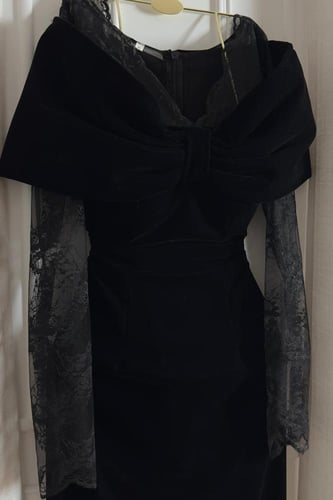 فستان سهرة أنيق شتوي لون اسود