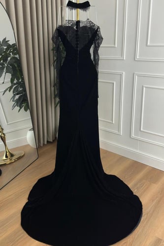 فستان سهرة أنيق شتوي لون اسود