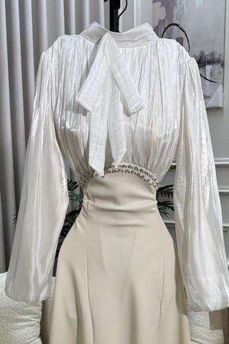 فستان أوف شولدر لونين عودي و بيج