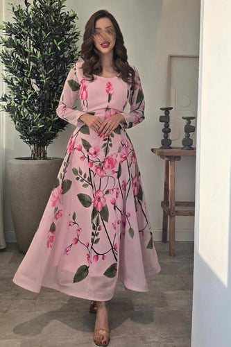 فستان اوف شولدر لون وردي