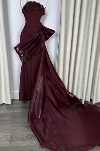 فستان سهر اوف شولدر لون عودي