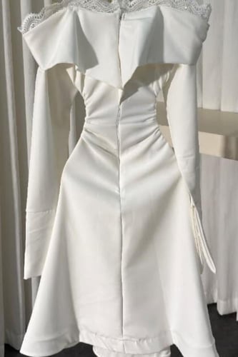 فستان اوف شولدر لون ابيض