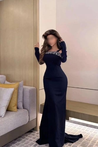 فستان سهرة اوف شولدر بأكمام طويلة دانتيل لون كحلي...