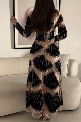 فستان سهر اوف شولدر لون بيج