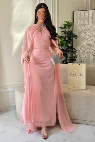 فستان سهره أوف شولدر لون وردي