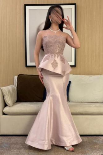 طقم سهره أوف شولدر بالون وردي