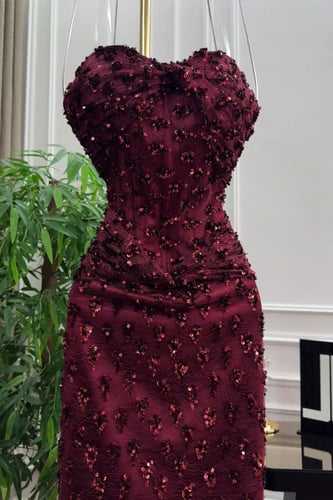 فستان سهره مشغول بعد ألوان فضي و عودي و بني