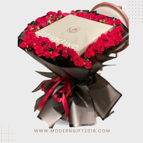 بوكيه شوكولاته اتراكتف الفاخره حجم كبير مع بيبي رو...