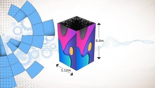 شاشة مكعب مستطيل عرض 1.12 إرتفاع 6.4 متر مساحه إجم...