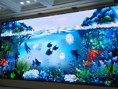 شاشة مستطيلة P1.5 بعرض 4.80 متر و إرتفاع 2.72 متر...