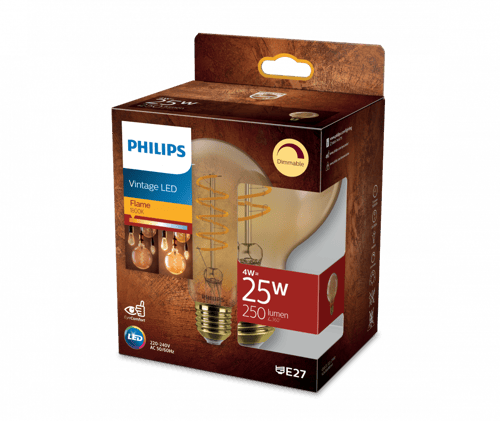 مصباح (ليد) كلاسيكي ذهبي 4 واط ديمر (G93) - PHI-92...