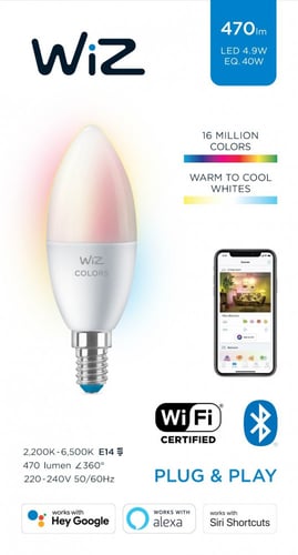 مصباح شمعة ذكي ويز بتقنية الواي فاي E14 - ملون - P...
