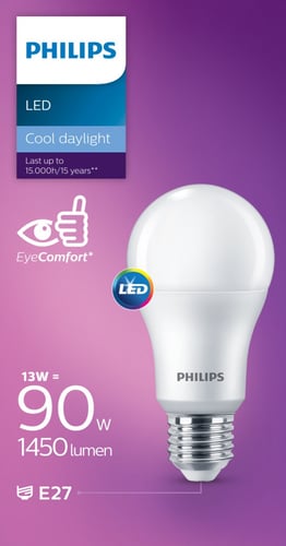 مصباح لمبة ليد عادي ابيض مزرق13 واط - GNE5 PHI-929...