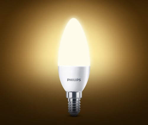 مصباح (ليد) شمعه عادي اصفر 6.5 واط مثلج - PHI-9290...