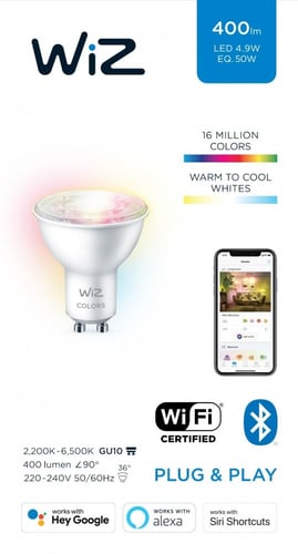 WiZ سبوت ليد قاعدة GU10 متعدد الألوان ( WIFI ) - P...