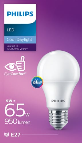 مصباح لمبة (ليد)عادي ابيض مزرق 9 واط ( GEN5 ) - PH...