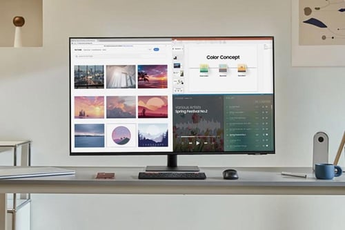 شاشة عرض سمارت مسطحة UHD من سامسونج بعرض 94.1 سم و...