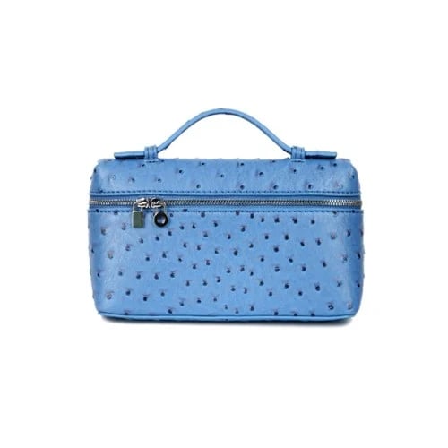 LP- ostrich leather Bag- Blue