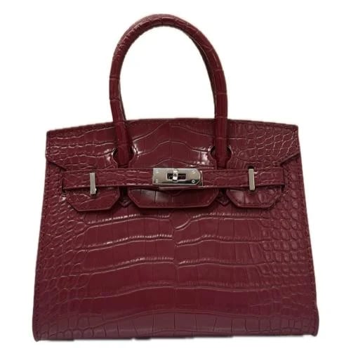 20cm - Croc Birkin - Maroon