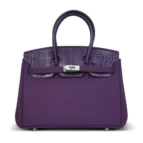 25cm -Croc Birkin - purple