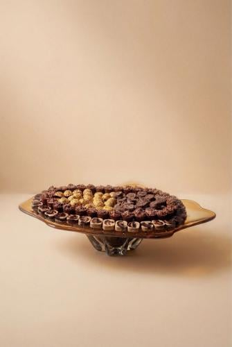 شوكلاته صحن كرستال فاخر كبير