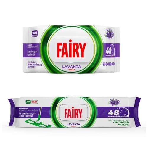 فيري | مناديل مبلله للارضيات + للاسطح برائحة اللاف...