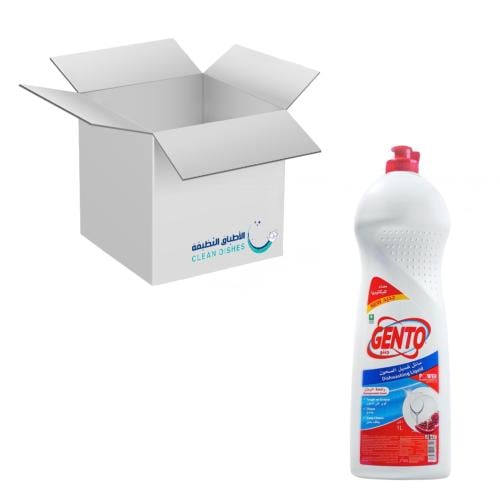 كرتون | جنتو | سائل غسيل الصحون برائحة الرمان 1 لت...