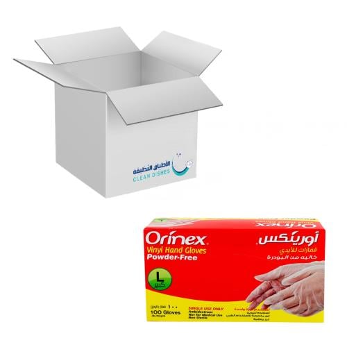 10 عبوات | أورينكس | قفازات فينيل خالية من البودرة...