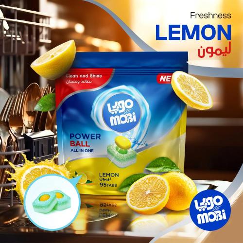موبي | صابون غسالة الصحون برائحة الليمون 95 مكعب