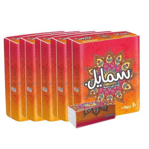 كرتون | مناديل سمايل طبقتين ناعمه - 150 منديل ( 5...