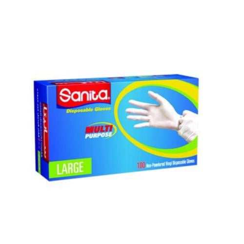 سانيتا | قفازات فينيل بدون بودرة مقاس ( L ) - 100...