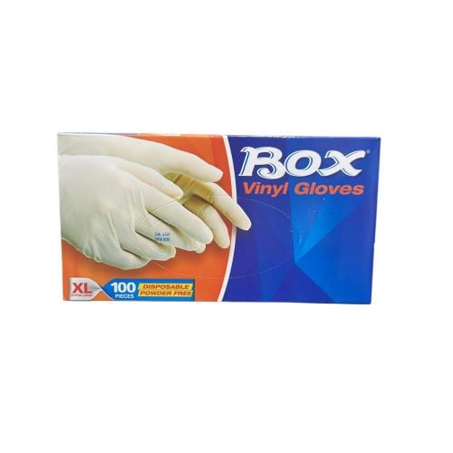 Box | قفازات فينيل خالية من البودرة مقاس XL - ( 10...