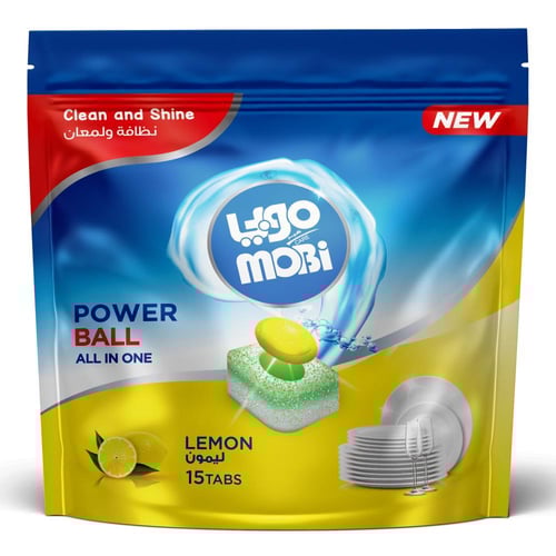 موبي | صابون غسالة الصحون برائحة الليمون 15 مكعب