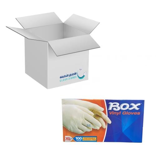 10 عبوات | Box | قفازات فينيل خالية من البودرة مقا...